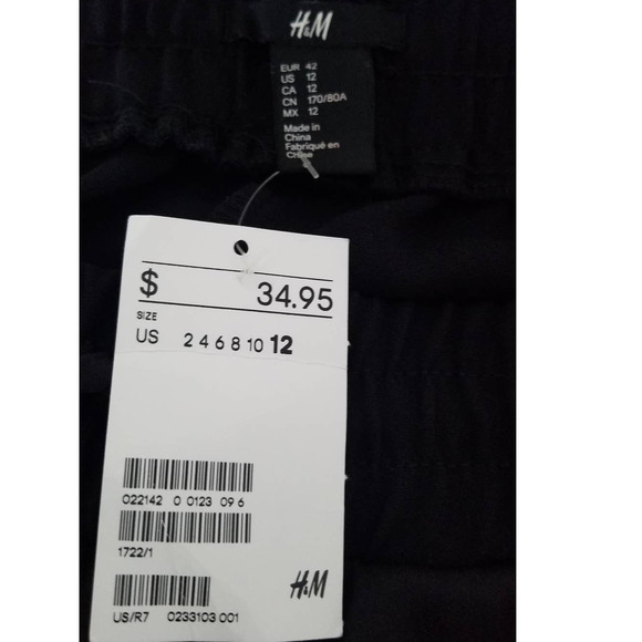 SOLD! H&M New Tuxedo Stripe Drawstring Jogger Pant Black Size 12 NWT - Picture 7 of 8